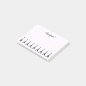 Elegantes rosa Streifen-Eiffelturm-Franzose-Thema Post-it Klebezettel (angewinkelt)