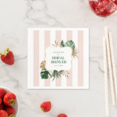 Elegantes rosa Streifen tropisches mädchenhaftes B Serviette (Beispiel)