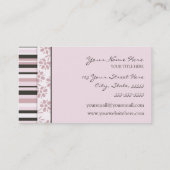 Elegantes Rosa Stripes Visitenkarten Visitenkarte (Rückseite)