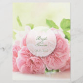 Elegantes Rosa Summer Rose Wedding Menu Menükarte (Rückseite)