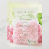 Elegantes Rosa Summer Rose Wedding Menu Menükarte (Vorne/Hinten)