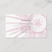 Elegantes rosa Sun Moon Doodle Mandala Weißes Desi Visitenkarte (Rückseite)