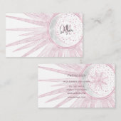 Elegantes rosa Sun Moon Doodle Mandala Weißes Desi Visitenkarte (Vorne/Hinten)