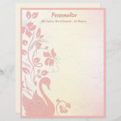 Elegantes rosa Swan Floral Design personalisieren (Vorne/Hinten)