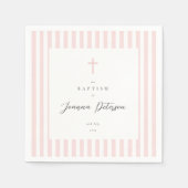 Elegantes rosa Taufpapier Napkin Serviette (Vorderseite)