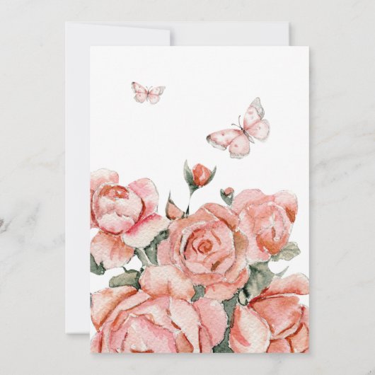 Elegantes Rosa Tea Brunch Brautparty Einladung (Rückseite)