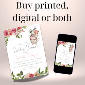 Elegantes Rosa Tea Brunch Brautparty Einladung