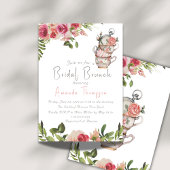 Elegantes Rosa Tea Brunch Brautparty Einladung