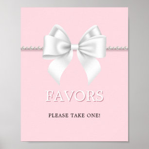 Elegantes rosa Tiffany Baby Shower Guest Favoriten Poster