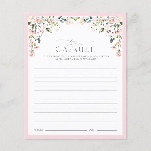 Elegantes Rosa Time Kapsel Blumenduschenspiel (Vorderseite)