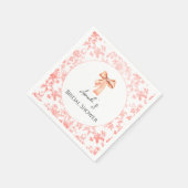 Elegantes Rosa Toile Brautparty Brunch Serviette (Ecke)