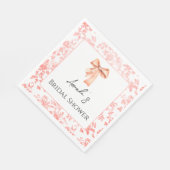 Elegantes Rosa Toile Brautparty Brunch Serviette (Ecke)