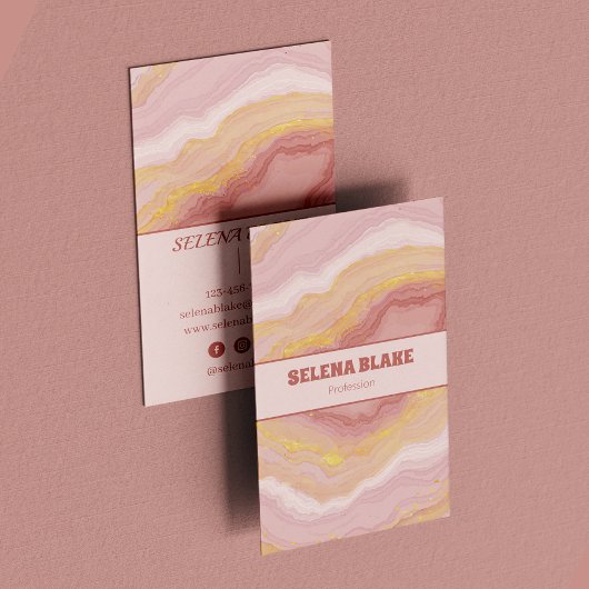 Elegantes rosa Tor mit Gold Glitzer - Modernes Visitenkarte