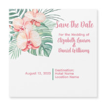 Elegantes Rosa Tropical Save the Date