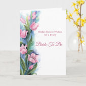 Elegantes Rosa Tulips Brautparty Karte (Gelbe Blume)