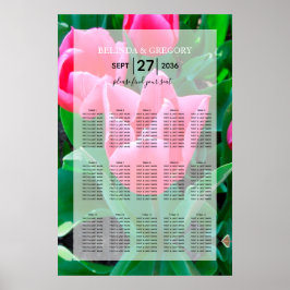 Elegantes rosa Tulips Hochzeitssattel Poster