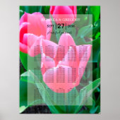Elegantes rosa Tulips Hochzeitssattel Poster (Vorne)