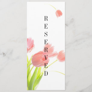 Elegantes Rosa-Tulpen-Reserviert-Schild Menükarte