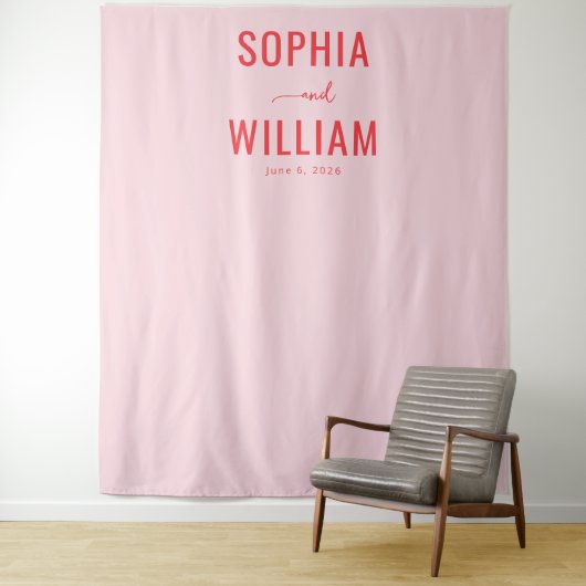 Elegantes rosa typografisches Banner Wandteppich (Beispiel)