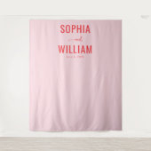 Elegantes rosa typografisches Banner Wandteppich (Vorderseite)