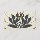 Elegantes Rosa-u. Goldlotos-Blumen-Logo-Yoga Visitenkarte (Vorderseite)
