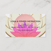 Elegantes Rosa-u. Goldlotos-Blumen-Logo-Yoga Visitenkarte (Rückseite)