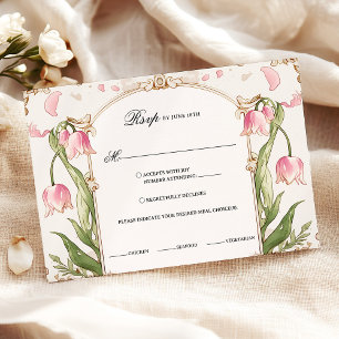 Elegantes Rosa UAwg mit Auswahl an Speisen RSVP Karte