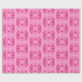 Elegantes Rosa über geometrisches Scrolldesign Geschenkpapier (Flach)