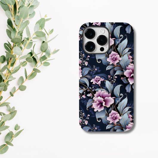 Elegantes Rosa und Blau-Orchideen Case-Mate iPhone Hülle