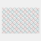 Elegantes, rosa und blaue Pfoten bedrucktes Weihna Geschenkpapier Set (Vorderseite 3)