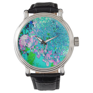 Elegantes rosa und blaues Limelight Hydrangea Armbanduhr