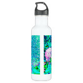 Elegantes rosa und blaues Limelight Hydrangea Edelstahlflasche (Rückseite)