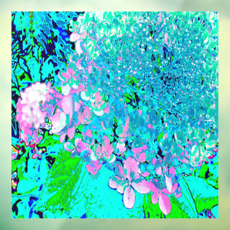 Elegantes rosa und blaues Limelight Hydrangea Fensteraufkleber