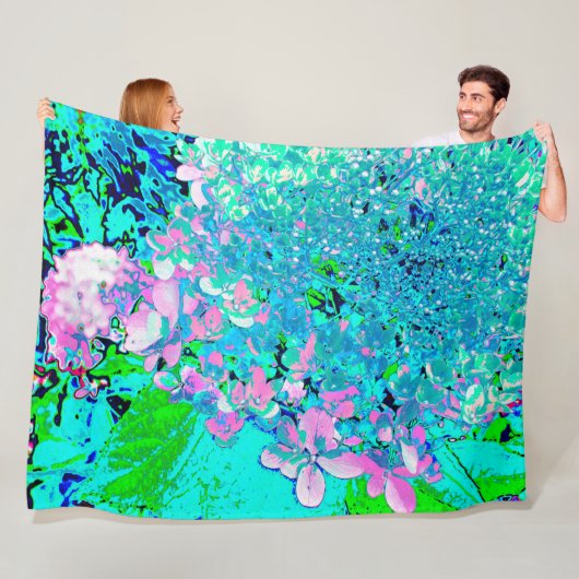 Elegantes rosa und blaues Limelight Hydrangea Fleecedecke (Beispiel)