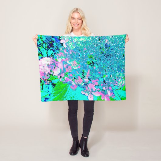 Elegantes rosa und blaues Limelight Hydrangea Fleecedecke (Beispiel)