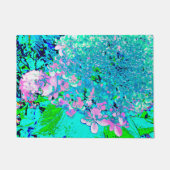 Elegantes rosa und blaues Limelight Hydrangea Fußmatte (Vorderseite)