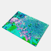 Elegantes rosa und blaues Limelight Hydrangea Fußmatte (Schrägansicht)