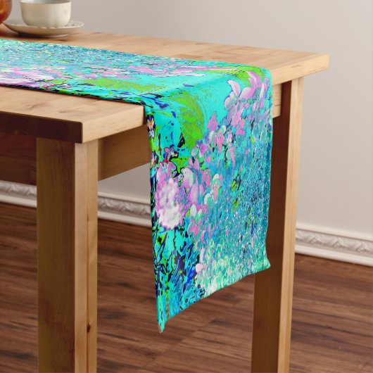 Elegantes rosa und blaues Limelight Hydrangea Großer Tischläufer (Beispiel)