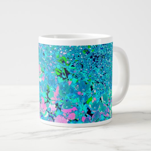 Elegantes rosa und blaues Limelight Hydrangea Jumbo-Tasse (Vorderseite Rechts)