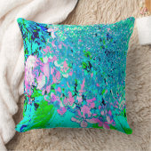 Elegantes rosa und blaues Limelight Hydrangea Kissen (Decke)