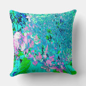 Elegantes rosa und blaues Limelight Hydrangea Kissen (Rückseite)