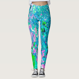 Elegantes rosa und blaues Limelight Hydrangea Leggings
