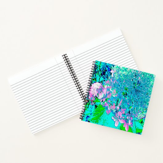Elegantes rosa und blaues Limelight Hydrangea Notizblock