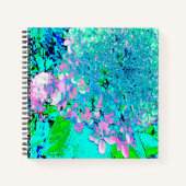 Elegantes rosa und blaues Limelight Hydrangea Notizblock (Vorderseite)