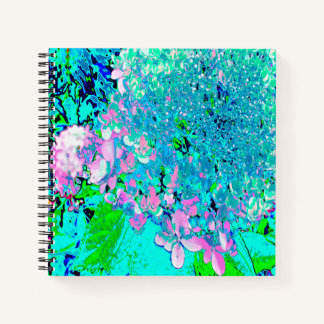 Elegantes rosa und blaues Limelight Hydrangea Notizblock