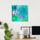 Elegantes rosa und blaues Limelight Hydrangea Poster (Heimbüro)