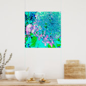 Elegantes rosa und blaues Limelight Hydrangea Poster (Küche)