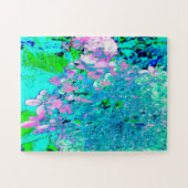 Elegantes rosa und blaues Limelight Hydrangea Puzzle (Horizontal)