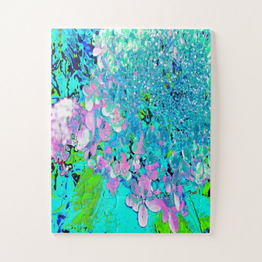 Elegantes rosa und blaues Limelight Hydrangea Puzzle (Vertikal)