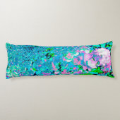 Elegantes rosa und blaues Limelight Hydrangea Seitenschläferkissen (Rückseite)